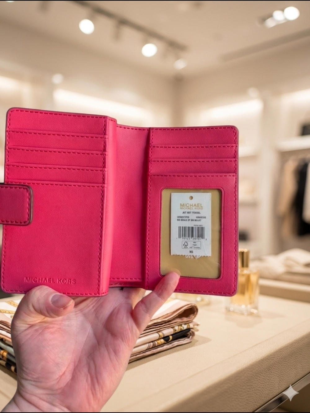 Michael Kors Jet Set Travel Medium Bifold Zip Coin Wallet Hibiscus (NWT) - Picture 7 of 8